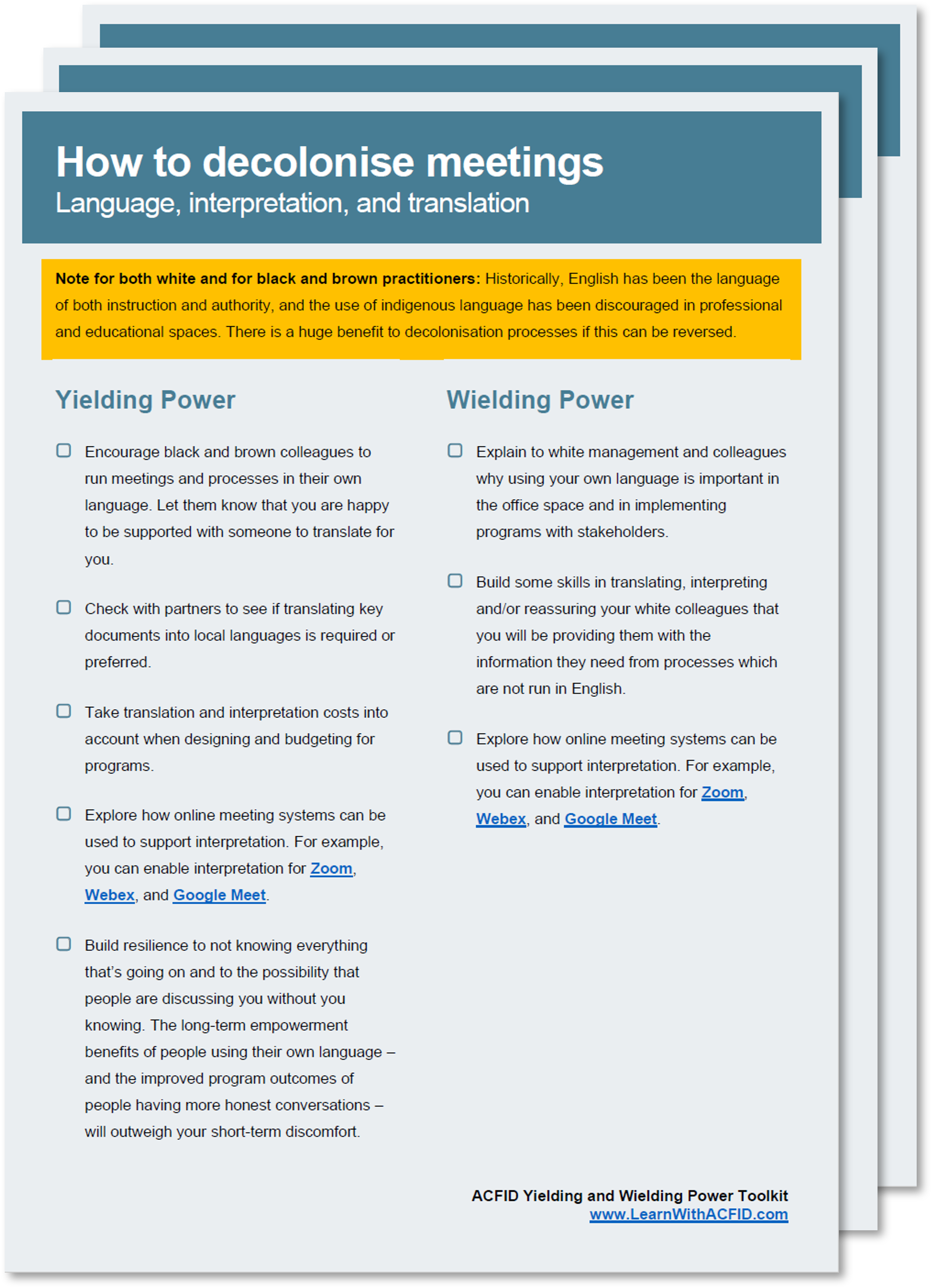 'How-To' guidance for individuals.